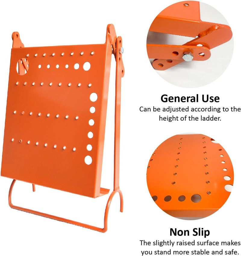 MY RUSTIC Ladder Platform Accessory, Ladder Work Platform System,Anti-Slip Extension Ladder Tool, Heavy Duty Ladder Work Stand System Accessories Holds 400 Pound (Orange) (Orange) - Image 3